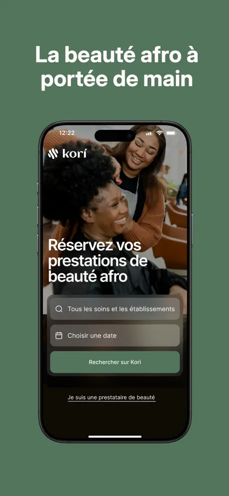Capture de l'application Kori Beauty