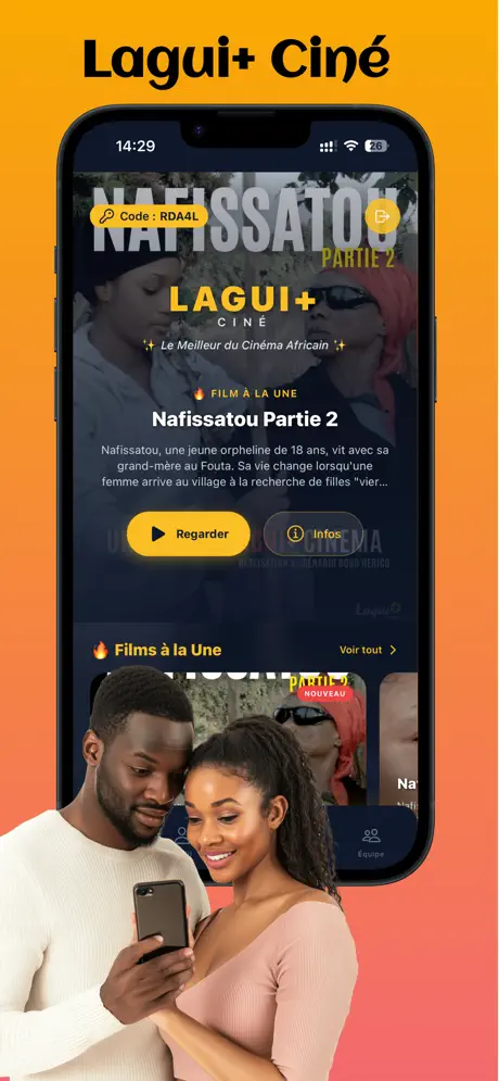 Capture de l'application lagui+ ciné