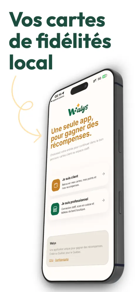 Aperçu de l'application Walys
